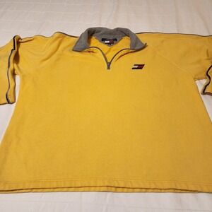 Tommy Hilfiger Athletics‎ Yellow Sweatshirt Pullover Extra Large XL Mens Sport